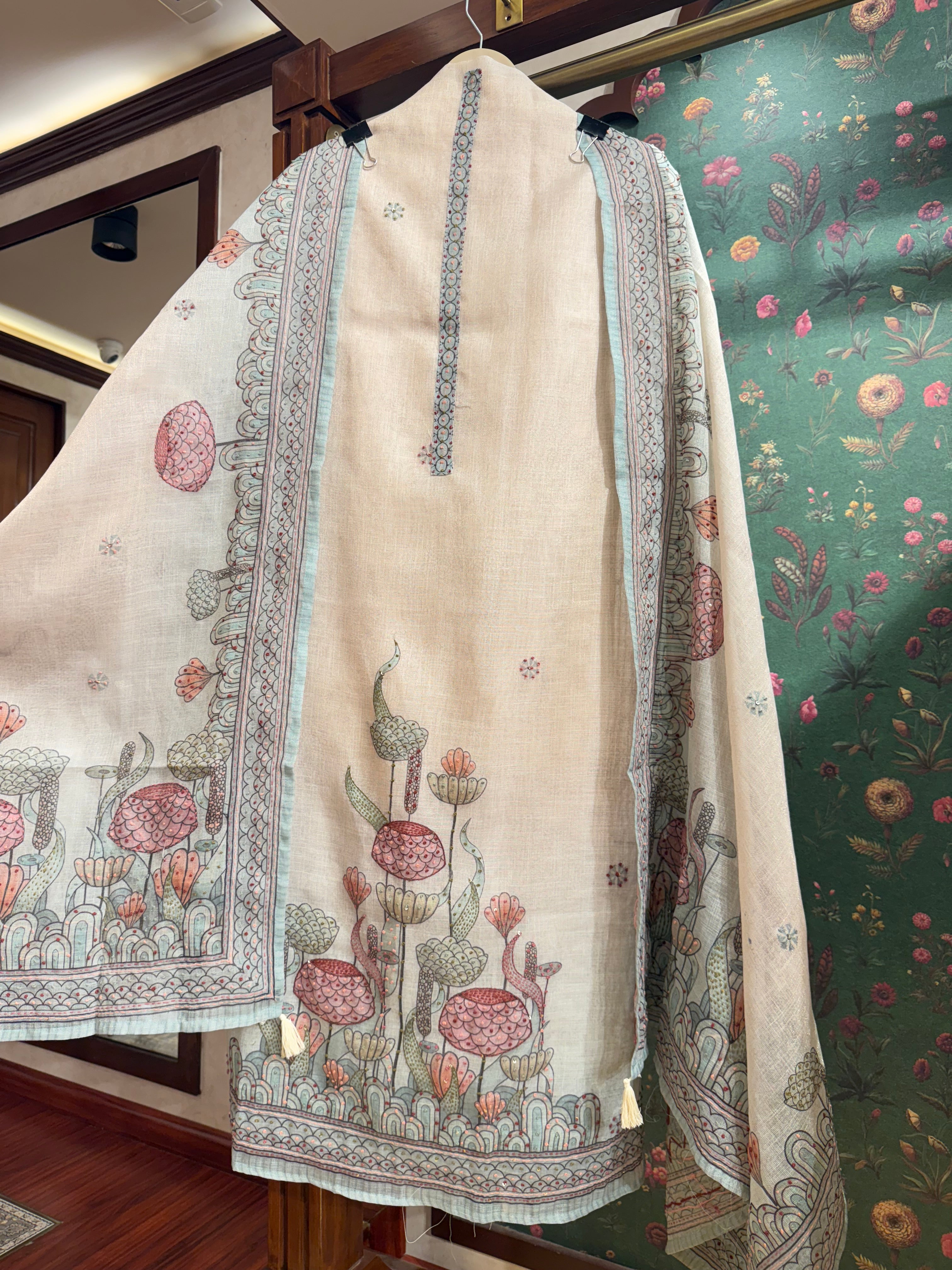 Cotton-Tissue Blue Fabric (Unstiched)